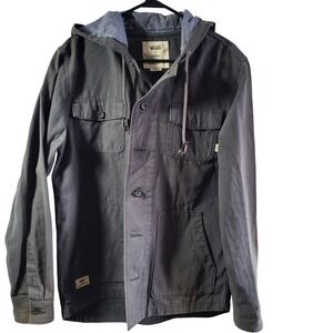 Vans Utility Jacket Hoodie Workwear Style Medium Gray Canvas Blend Skater Grunge